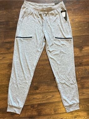 ALIVE Men's Qwick-Dry PullOn 
Light Grey Heather Athletic Joggers Pants Size M